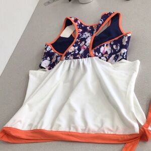 ELEVEN BY VENUS WILLIAMS UNFETTERED TENNIS TOP NEW  BLUE ORANGE WHITE WITH BRA